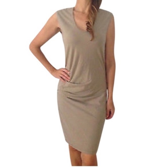 James Perse V Neck Standard Ruched Bodycon Dress - Picture 9 of 9
